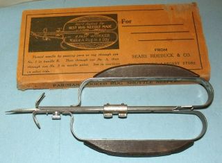 Vintage Sears Roebuck Parisian Hooked Rug Shuttle Needle;