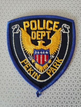 Pekin Illinois Park Police Patch Vintage Old Cheesecloth Shoulder Patch