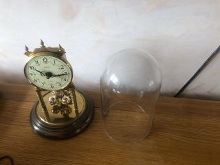 vintage Anniversary Mantlel Clock With Glass Dome 2