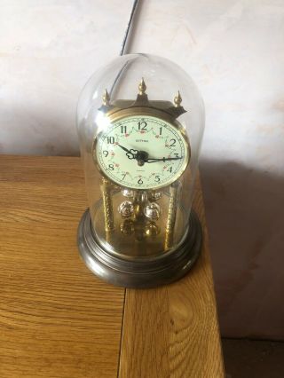 vintage Anniversary Mantlel Clock With Glass Dome 3