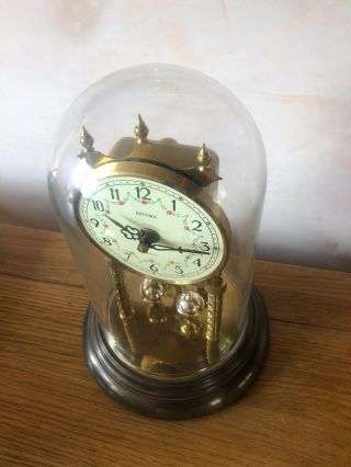 vintage Anniversary Mantlel Clock With Glass Dome 5
