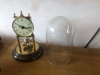 vintage Anniversary Mantlel Clock With Glass Dome 6