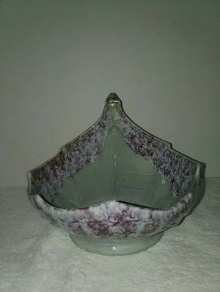 Vintage Mccoy Pottery Bowl Lavender/wine,  Blue/gray Asymmetrical Leaves 9” Bowl