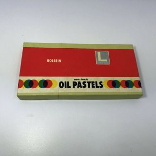 Neat Vintage Holbein Oil Pastels Set Box 16 L Oversize Sticks Japan 1970s
