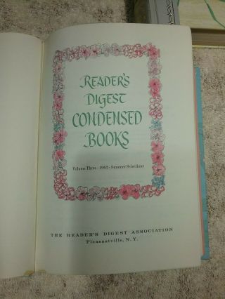 3 Vintage 1962 & 1964 Reader ' s Digest Condensed Books,  1st Editions. 5