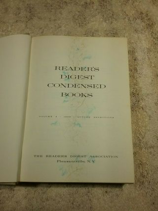 3 Vintage 1958,  1960 & 1961 Reader ' s Digest Condensed Books,  1st Editions. 3