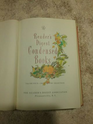 3 Vintage 1958,  1960 & 1961 Reader ' s Digest Condensed Books,  1st Editions. 5