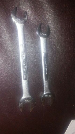 Craftsman 2 Piece Vintage =v= Metric Open End Wrench Set - Made In Usa