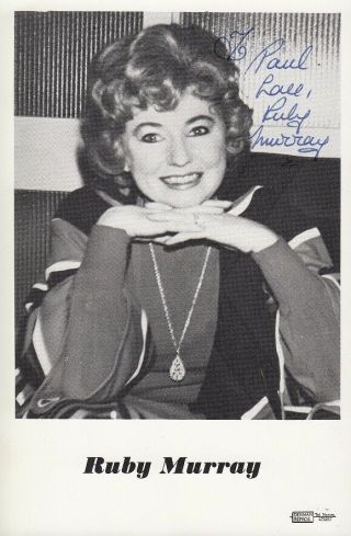 Ruby Murray - Rare Orig Vintage 6 " X 4 " Photograph Personally Signed To Paul