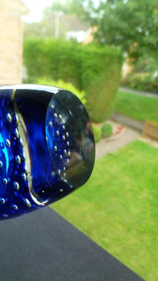 VINTAGE MURANO ART GLASS BULLICANTE VASE IN BLUE 8