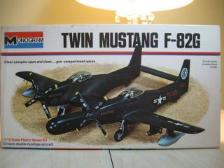 1973 Vintage Monogram 1/72 F - 82g Twin Mustang 7501 - 0175 White Box