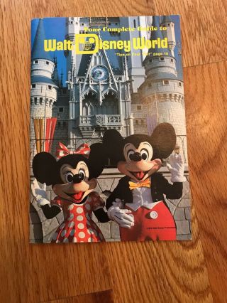 Vintage 1978 Your Complete Guide To Walt Disney World Park Brochure Map Guide