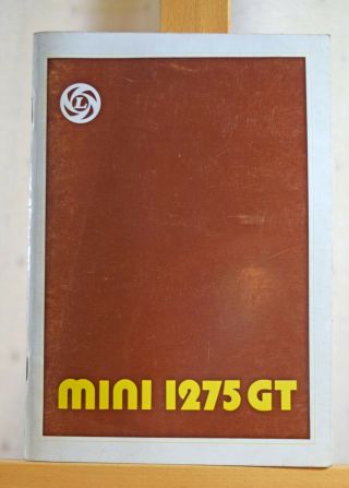 Vintage Leyland Mini 1275 Gt Driver’s Handbook 1978