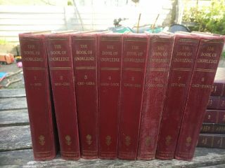 Set Of Vintage Books: The Book Of Knowledge Vols 1 - 8