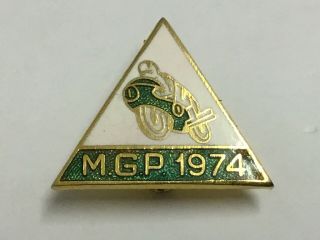 Vintage Motorbike Motorcycle Enamel Pin Badge - Manx Grand Prix 1974 Badge