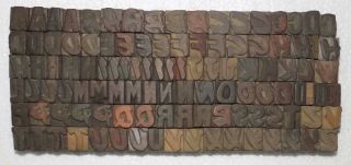 110 Piece Vintage Letterpress Wood Wooden Type Printing Blocks 16 M.  M.  Bc - 4032