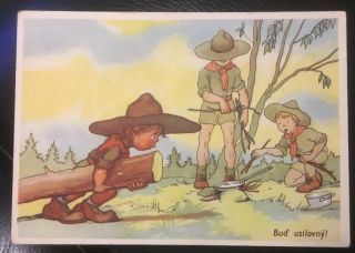 Vintage Postcard Boy Scouts
