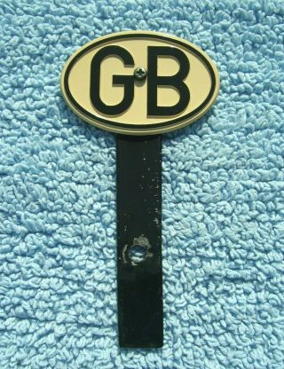 Vintage 1980s Gb Touring Motorcycle Badge - Great Britain Small Motor Car Plaque
