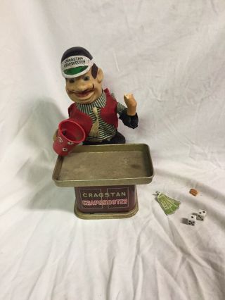 Vintage Tin Battery Operated Cragstan Japan Toy Crap Shooter
