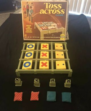 Vintage 1969 Ideal Toy Corp Toss Across Game With 4 Beanbags