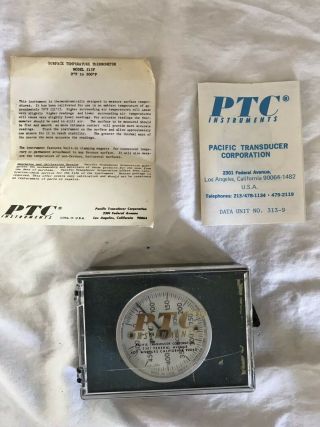 Vintage Ptc 313f Magnetic Surface Temperature Thermometer 0 - 500 Degrees