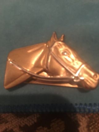 Vintage Marked Money Clip With Enameled Horse Head