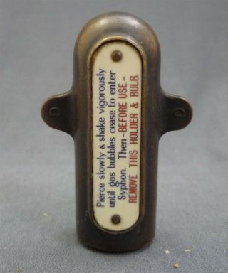 Vintage Retro Sparklets Boc Soda Syphon Bronze Tool Bulb Holder Siphon