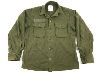 Vtg Us Army Issue Cold Weather Field Shirt Jacket Wool/nylon M Olive Green 108