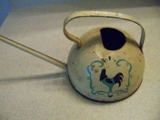 Vintage Ohio Art Co.  Tin Watering Can 12 1/2” L X 5 1/2” H X 5 3/4 " D Rooster