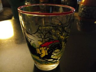 6 Vintage Libbey Cocktail Juice Glasses Western Cowboy Rodeo Horse Ranch Barware 3