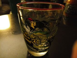 6 Vintage Libbey Cocktail Juice Glasses Western Cowboy Rodeo Horse Ranch Barware 4