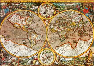 World Map Atlas Globe Earth Antique Old Vintage Print Canvas Or Satin Paper 70cm