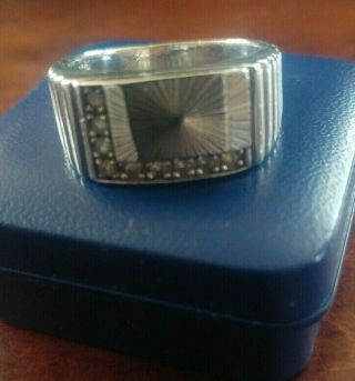 Vintage Sterling Silver 925 Chunky Solid Mens Square Signet Ring Size W