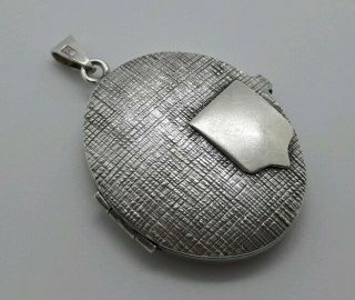 Vintage Polish Solid 800 Silver Double Photo Locket Pendant With Shield Detail