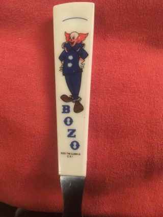 Vintage Official Collectible Bozo The Clown Plastic Stainless Steel Fork Youth 3