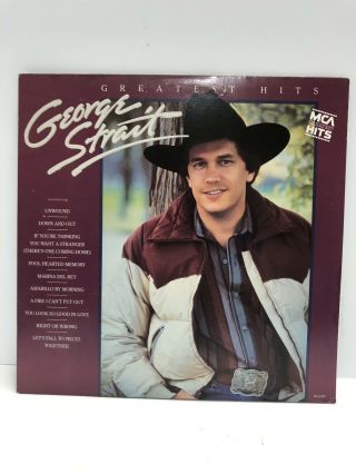 Vintage 1985 George Strait Greatest Hit Vinyl Record Lp