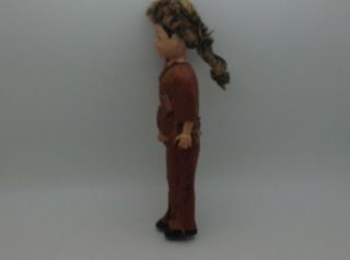 Vintage Celluloid Googly Eyes Davy Crockett Raccoon Hat Figurine Toy Doll Rifle 2