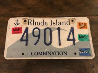 Vintage Rhode Island Ocean State Combination License Plate.  2010,  2011,  2012,  2013