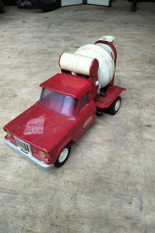 Vintage Tonka Jeep Mini Cement Mixer Truck Pressed Steel 1960s
