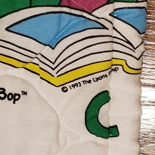 Vintage 1993 Lyons Group Barney Baby Bop ABC Quilted Blanket Toddler Bed 2