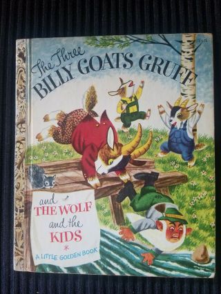 Vintage Little Golden Book The Three Billygoats Gruff 173 1953 1sted.