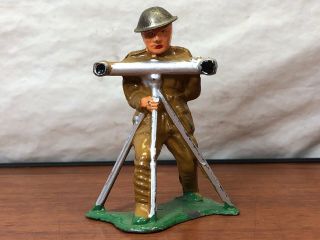 Vintage Wwi Field Observer Observation Lead Soldier Die - Cast Metal Toy Army Man