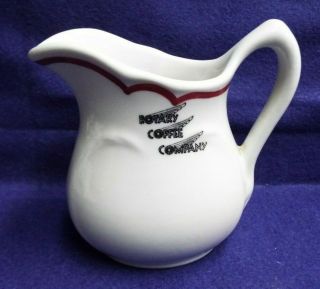 Vintage Rotary Coffee Company Advertising Creamer Pitcher Sterling China