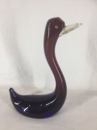 Vintage Murano Art Glass Duck Swan Bird (ref Y466)