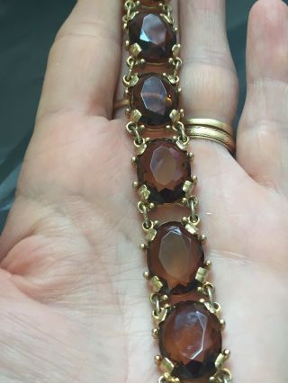 VINTAGE JEWELLERY STUNNING FACETED GLASS OPEN BACKED BRACELET 2