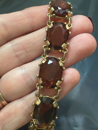 VINTAGE JEWELLERY STUNNING FACETED GLASS OPEN BACKED BRACELET 3