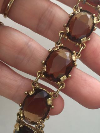 VINTAGE JEWELLERY STUNNING FACETED GLASS OPEN BACKED BRACELET 4