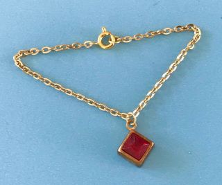 Vintage Doll Jewelry Ruby Pendant Necklace Madame Alexander Cissy Miss Revlon