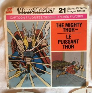 Vintage Thor « The Mighty Thor » Cartoon Marvel Viewmaster Reels Gaf 1977