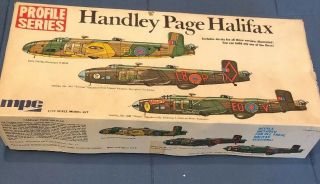 Vintage Mpc/airfix: Handley Page Halifax 1/72 With Sky Models Decal Set